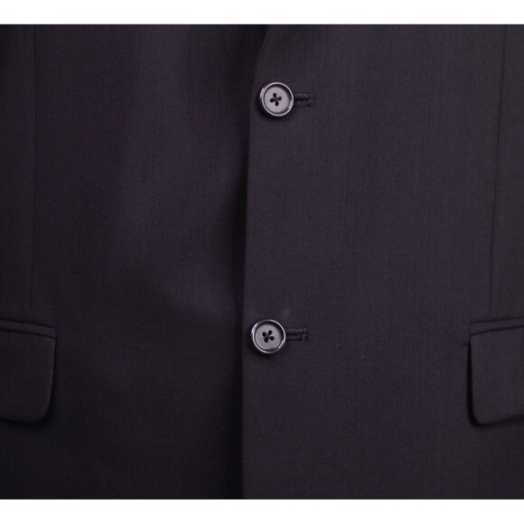 JOSEPH & FEISS jacket blazer sport coat 100% wool Solid Black 2 Button 42L - Picture 7 of 11